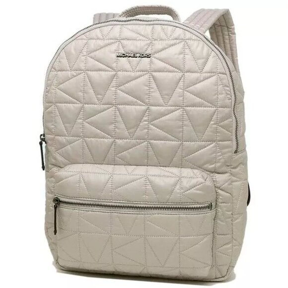 S Michael Kors Winnie Large Nylon Backpack 35T0UW4B7C Aluminum Gray NWT $448 FS - Picture 3 of 7